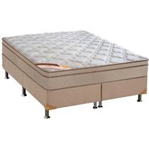 Cama Box King: Colchão Molas Castor Pocket Revolution Híbrido + Base CRC Suede Bege(193x203)