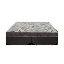 Cama Box King Colchão Molas Ensacadas + Box Bipartido Cinza 55x198x203