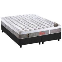 Cama Box King: Colchão Molas Ensacadas Castor Pocket Light Stress Oxygen New Plush + Base CRC Suede Gray(193x203)