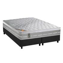 Cama Box King: Colchão Molas Ensacadas Castor Pocket Premium Gel + Base CRC Suede Gray(193x203)