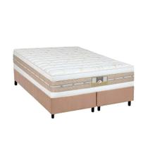 Cama Box King: Colchão Molas Ensacadas Castor Pocket Silver Star Air Double + Base CRC Suede Clean(193x203)