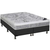 Cama Box King: Colchão Molas Ensacadas Castor Pocket SLX Grand Plush + Base CRC Suede Gray(193x203)