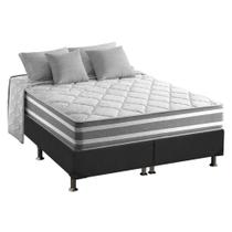 Cama Box King: Colchão Molas Ensacadas D Angelis Anjos Duo Sono + Base CRC Suede Gray (193x203)