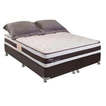 Cama Box King: Colchão Molas Ensacadas Herval Ness + Base CRC Courano Brown (193x203)
