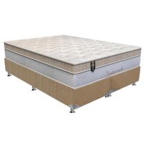 Cama Box King: Colchão Molas Ensacadas Orthoflex MasterPocket Naturale + Base CRC Suede Bege(193x203)