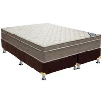 Cama Box King: Colchão Molas Ensacadas Ortobom SuperPocket Light + Base CRC Suede Marrom(186x198)