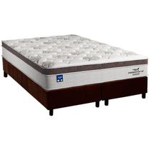 Cama Box King: Colchão Molas Ensacadas Plumatex MasterPocket Personalle + Base CRC Suede Marrom(193x203) Cama Box King: Colchão Molas Ensacadas Plumatex MasterPocket Personalle + Base CRC Suede Marrom(193x203)