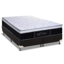 Cama Box King: Colchão Molas Ensacadas Probel MasterPocket Perfil Springs Plus + Base CRC Suede Black(193x203)