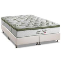 Cama Box King: Colchão Molas Herval MasterPocket Ensacadas Monte Carlo Visco + Base CRC Courano Branco(193x203)