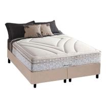 Cama Box King: Colchão Molas Herval Maxspring American + Base CRC Suede Bege(193x203)