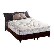 Cama Box King: Colchão Molas Herval Maxspring American + Base CRC Suede Marrom(193x203)