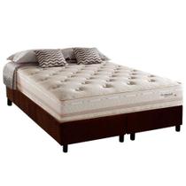 Cama Box King: Colchão Molas Herval Maxspring Scotland + Base CRC Suede Marrom(193x203)