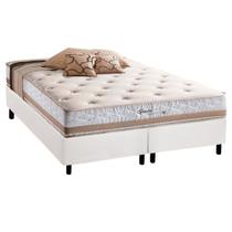Cama Box King: Colchão Molas Herval Maxspring Spain + Base CRC Courano Branco(193x203) Cama Box King: Colchão Molas Herval Maxspring Spain + Base CRC Courano Branco(193x203)