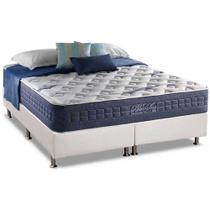 Cama Box King: Colchão Molas MasterPocket Ensacadas Anjos Blue Sea + Base CRC Courano White(193x203)