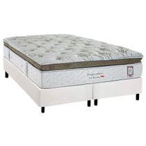 Cama Box King: Colchão Molas MasterPocket Ensacadas Herval Imperatore Eco Bamboo + Base CRC Corano White (193x203)
