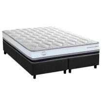 Cama Box King: Colchão Molas MasterPocket Ensacadas Herval La Playa C1634 + Base CRC Suede Gray (193x203x28)