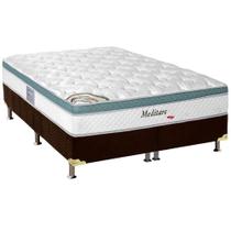 Cama Box King: Colchão Molas MasterPocket Ensacadas Herval Meditare + Base CRC Suede Marrom(193x203) Cama Box King: Colchão Molas MasterPocket Ensacadas Herval Meditare + Base CRC Suede Marrom(193x203)