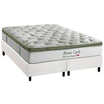 Cama Box King: Colchão Molas MasterPocket Ensacadas Herval Monte Carlo HR Visco + Base CRC Courano Branco(193x203)