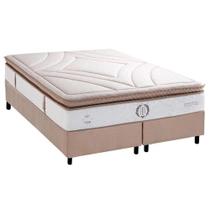 Cama Box King: Colchão Molas MasterPocket Ensacadas Herval Poseidon Plus C1954 + Base CRC Suede Clean (193x203x34)