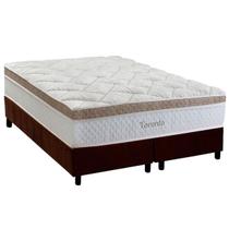 Cama Box King: Colchão Molas MasterPocket Ensacadas Herval Toronto + Base CRC Suede Brown (193x203)