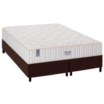 Cama Box King: Colchão Molas MasterPocket Ensacadas Plumatex Miami + Base CRC Courano Marrom(193x203)