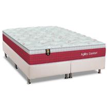 Cama Box King: Colchão Molas Orthoflex MasterPocket Ensacadas Agility Confort + Base CRC Courano White(193x203)