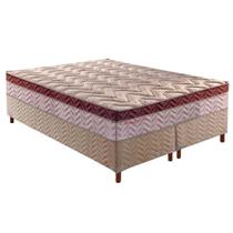 Cama Box King: Colchão Molas Paropas Extrapedic Predilecto + Base CRC Rústico Bege(193x203)