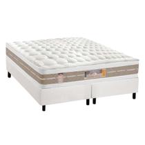 Cama Box King: Colchão Molas Pocket Ensacadas Castor Silver Star Air + Base CRC Courano White (193x203)