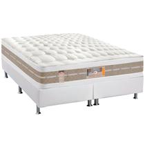Cama Box King: Colchão Molas Pocket Ensacadas Castor Silver Star Air DF + Base CRC Courano Branco(193x203)