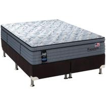 Cama Box King: Colchão Molas Sealy Posturepedic Passion + Base CRC Suede Black(193x203)