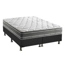 Cama Box King: Colchão Ortopédico Anjos D33/EP Supremo Track Double Face + Base CRC Suede Gray(193x203)
