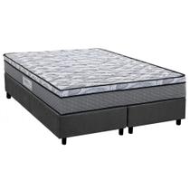 Cama Box King: Colchão Ortopédico Herval D60 / AG65 Perpetual + Base CRC Suede Gray (193x203)