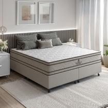 Cama Box King + Colchão The King Dupla Face Espuma D33 Ortopédico 193x203x72cm - Vstore