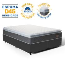 Cama Box King com Colchão e Espuma D45 Pillow Top Fort Comfort