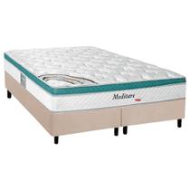 Cama Box King com Colchão Herval Meditare Molas Ensacadas 193x203x69cm MS