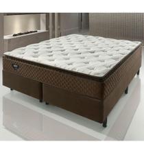 Cama Box King Comfy com Molas Ensacadas 193x203x65 - Marrom Cama Box King Comfy com Molas Ensacadas 193x203x65 - Marrom