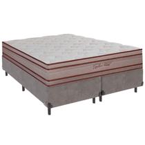 Cama Box King e Colchão Artemis Molas Ensacadas Colchobel Cinza Cama Box King e Colchão Artemis Molas Ensacadas Colchobel Cinza