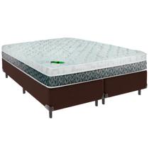 Cama Box King e Colchão Aspen Molas Ensacadas Luckspuma Marrom