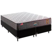 Cama Box King e Colchão Embrace Molas Ensacadas King Coil Preto
