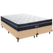 Cama Box King e Colchão Royal Molas Ensacadas Colchobel Ocre Cama Box King e Colchão Royal Molas Ensacadas Colchobel Ocre