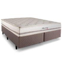 Cama Box King Herval Haarlem, 69x193x203 cm, Molas Ensacadas, Marrom Claro Cama Box King Herval Haarlem, 69x193x203 cm, Molas Ensacadas, Marrom Claro