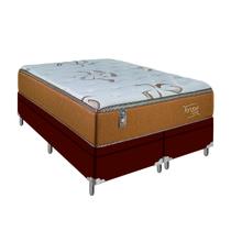 Cama Box King Marrom Colchão Mola Ensacada Portobel Pillow