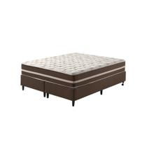 Cama Box King Marrom + Colchão Molas Ensacadas Las Vegas 193x203x65cm