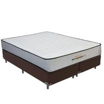 Cama Box King Marrom Colchão Orthopedic D33 VTECH