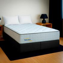 Cama Box King Preto+Colchão Supreme Molas E. PoliConfort