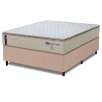 Cama Box King Probel Molas Ensacadas Pillow Top 193x203x68cm Guarda Costas Genova Branco/bege Branco / Bege