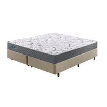 Cama Box King Reforçado 193x203x38cm e Colchão Adapto Molas Ensacadas B&G
