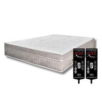 Cama Box King Size 1,93x2,03 D45 com 2 Controles Massagem Cabeceira ALLMAG Cor Bege