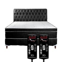 Cama Box King Size 1,93x2,03 D45 com 2 Controles Massagem Cabeceira ALLMAG