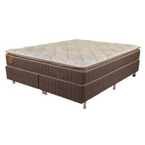 Cama Box King Size (Box + Colchão) 193x203x65 Bali Prorelax Molas Ensacadas Pillow Top Duplo - Marrom